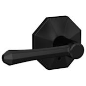Schlage Custom Dempsey Passage & Privacy Door Lever Set with Rosewood Trim Matte Black
