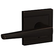 Schlage Custom Eller Passage & Privacy Door Lever Set with Upland Trim Aged Bronze