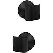 Schlage Custom Ganton Passage & Privacy Door Knob Set with Kinsler Trim Matte Black