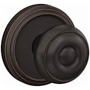 Schlage Custom Georgian Passage or Privacy Door Knob Set with Indy Trim Aged Bronze