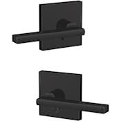 Schlage Custom Latitude Passage & Privacy Door Lever Set with Collins Trim Matte Black