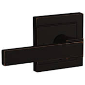 Schlage Custom Northbrook Passage & Privacy Door Lever Set with Upland Trim Aged Bronze