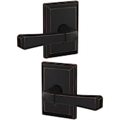 Schlage Custom Rivington Passage & Privacy Door Lever Set with Grandville Trim Aged Bronze
