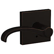 Schlage Custom Whitney Passage & Privacy Door Lever Set with Collins Trim Aged Bronze