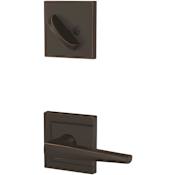 Schlage Custom Eller Single Cylinder Sectional Interior Pack with Upland Rose - Exterior Handleset Sold Separately Aged Bronze