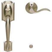 Schlage Camelot Lower Handleset for Schlage Deadbolts with Accent Interior Left Handed Lever Satin Nickel