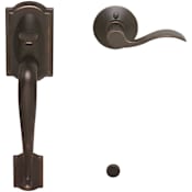 Schlage Camelot Lower Handleset for Schlage Deadbolts with Accent Interior Left Handed Lever Aged Bronze