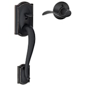 Schlage Camelot Lower Handleset for Schlage Deadbolts with Accent Interior Right Handed Lever Aged Bronze