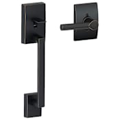 Schlage Century Lower Handle Set for Electronic Deadbolts with Broadway Interior Lever and Century Decorative Rose Aged Bronze