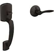 Schlage Greenwich Left Handed Sectional Lower Half Handleset with Delfayo Interior Lever Aged Bronze