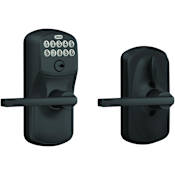 Schlage Keypad Entry Lock with Flex Lock with Lattitude Lever from the Plymouth Collection Matte Black