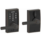 Schlage Century Touch Entry Leverset with Broadway Lever Aged Bronze