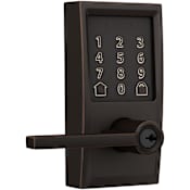 Schlage Encode WiFi Enabled Electronic Keypad Latitude Door Lever with Century Trim Aged Bronze