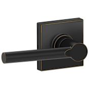 Schlage Broadway Passage Door Lever Set with Decorative Collins Trim from the J-Series Aged Bronze