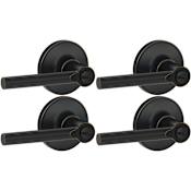 Schlage Broadway Privacy Door Lever Set from the J-Series - Pack of 4 Aged Bronze