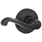 Schlage LaSalle Privacy Door Lever Set from the J-Series Aged Bronze