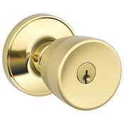 Schlage Byron Keyed Entry Single Cylinder Door Knob Set from the J-Series Polished Brass