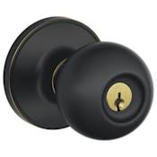 Schlage Corona Keyed Entry Single Cylinder Door Knob Set from the J-Series Aged Bronze