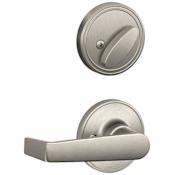 Schlage Marin Single Cylinder Interior Pack Handleset from the J-Series - Exterior Handleset Sold Separately Satin Nickel