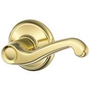 Schlage Flair Commercial Grade 2 Light Duty Right Handed Passage Lever Set Polished Brass