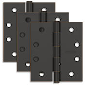 Schlage Pack of Three 4" x 4" Square Corner Plain Bearing Mortise Hinges Aged Bronze