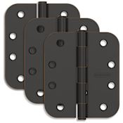 Schlage Pack of Three 4" x 4" Plain Bearing 5/8" Radius Corner Mortise Hinges Aged Bronze