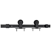 Schlage Top Mount 78 Inch Sliding Barn Door Track and Fitting Set for Interior Use Matte Black
