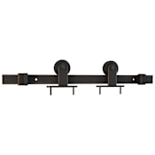 Schlage Top Mount 96 Inch Sliding Barn Door Track and Fitting Set for Interior Use Aged Bronze