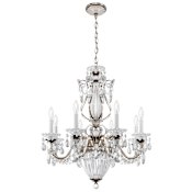 Schonbek Bagatelle 8 Light 27" Wide Crystal Empire Chandelier Antique Silver