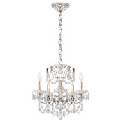 Schonbek Century 5 Light 17" Wide Crystal Chandelier Antique Silver