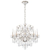 Schonbek Century 9 Light 26" Wide Crystal Chandelier Antique Silver