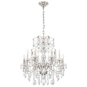 Schonbek Century 12 Light 30" Wide Crystal Chandelier Antique Silver
