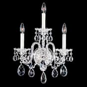 Schonbek Sterling 3 Light 21" Tall Wall Sconce with Heritage Crystals Polished Silver