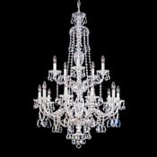 Schonbek Sterling 15 Light 32" Wide Crystal Chandelier with Heritage Crystals Polished Silver