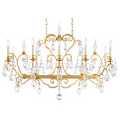 Schonbek Renaissance 12 Light 46" Wide Crystal Chandelier with Clear Heritage Crystals Heirloom Gold