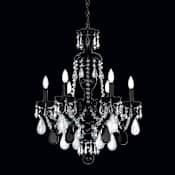 Schonbek Hamilton 6 Light 22" Wide Crystal Chandelier with Clear Rock Crystals Polished Silver