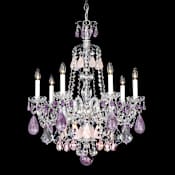 Schonbek Hamilton 7 Light 24" Wide Crystal Chandelier with Black Rock Crystals Jet Black