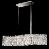 Schonbek Sarella 7 Light 33" Wide Crystal Linear Pendant with Heritage Crystals Antique Silver