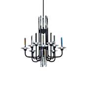 Schonbek Calliope 12 Light 24" Wide LED Crystal Candle Style Chandelier Black
