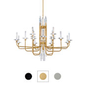 Schonbek Calliope 16 Light 42" Wide LED Crystal Candle Style Chandelier Black