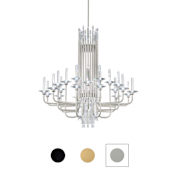 Schonbek Calliope 24 Light 40" Wide LED Crystal Candle Style Chandelier Black