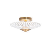 Schonbek Origami 12" Wide LED Semi-Flush Ceiling Fixture Aged Brass