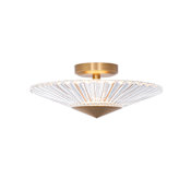 Schonbek Origami 16" Wide LED Semi-Flush Ceiling Fixture Aged Brass