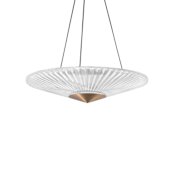 Schonbek Origami 24" Wide LED Crystal Pendant Aged Brass