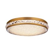 Schonbek Kristally 12" Wide LED Flush Mount Drum Ceiling Fixture / Converts to Wall Sconce Aged Brass