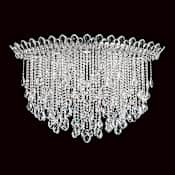 Schonbek Trilliane Strands 8 Light 28-1/2" Tall Flush Mount Ceiling Fixture with Heritage Crystals Polished Stainless Steel