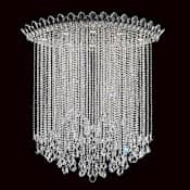 Schonbek Trilliane Strands 8 Light 48-1/2" Tall Flush Mount Ceiling Fixture with Heritage Crystals Polished Stainless Steel