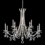 Schonbek Vesca 12 Light 45" Wide Crystal Pendant with Heritage Crystals Antique Silver