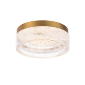 Schonbek Beyond Melange 9" Wide Switchable Color Temperature LED Optic Haze Crystal Flush Mount Ceiling Fixture / Wall Sconce Aged Brass