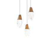 Schonbek Beyond Martini 12" Wide LED Optic Haze Crystal Three Light Pendant Aged Brass